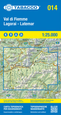 Wandelkaart Dolomiten Blad 014 - Val di Fiemme