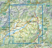 Wandelkaart Dolomiten Blad 024 - Prealpi e Dolomiti Bellunesi