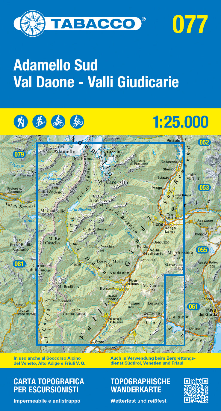 Wandel- fietskaart Adamello Sud - Val Daone - Valli Giudicarie  Blad 077 / 1:25.000