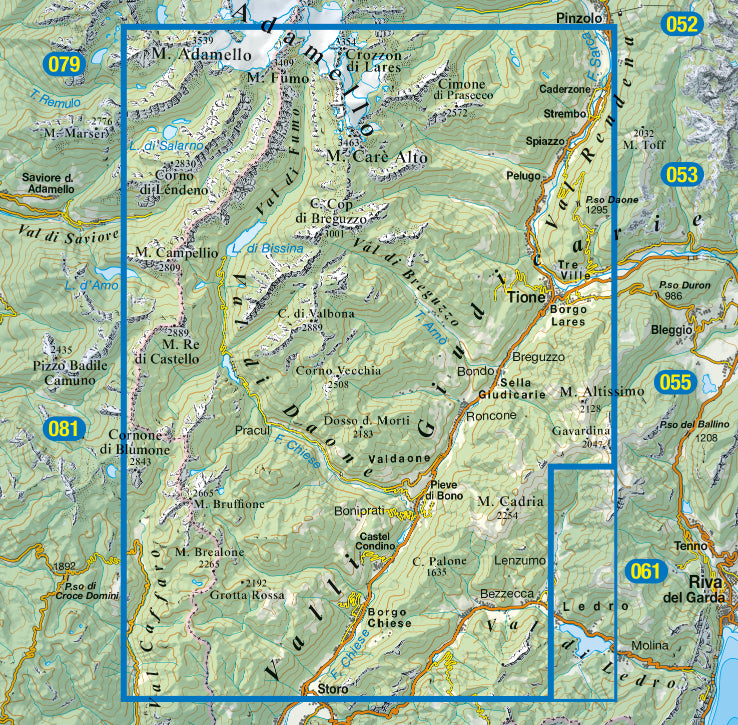 Wandel- fietskaart Adamello Sud - Val Daone - Valli Giudicarie  Blad 077 / 1:25.000