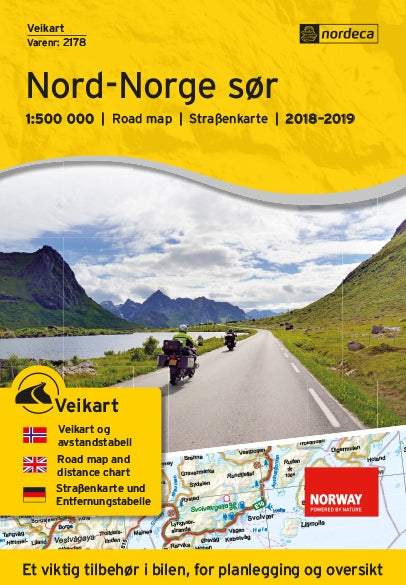 Wegenkaart-StraÃŸenkart-Roadmap-Veikart Nord-Norge sÃ¸r 1:500.000 2018-2019