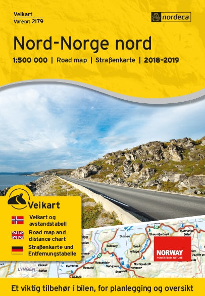 Wegenkaart-StraÃŸenkart-Roadmap-Veikart Nord-Norge nord 1:500.000 2018-2019