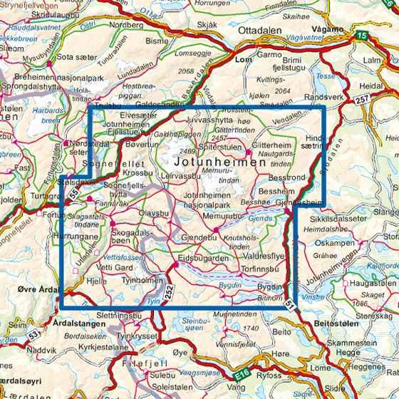 Wandelkaart Noorwegen/Turkart Jotunheimen 1:50.000 (2022)