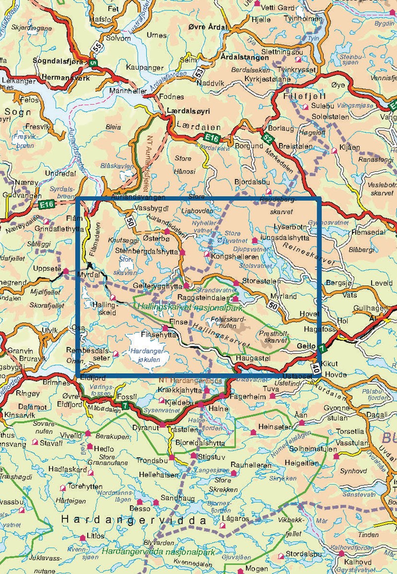 Wandelkaart Topo 3000 Hallingskarvet Nasjonalpark 1:50.000 (2016)