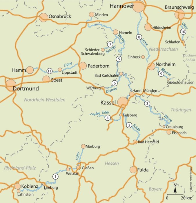 Kanu Kompass Rund um Lahn, Fulda, Werra, Weser, Leine