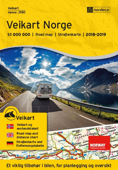 Wegenkaart/Veikart Norge 1:1m (2018-2019)