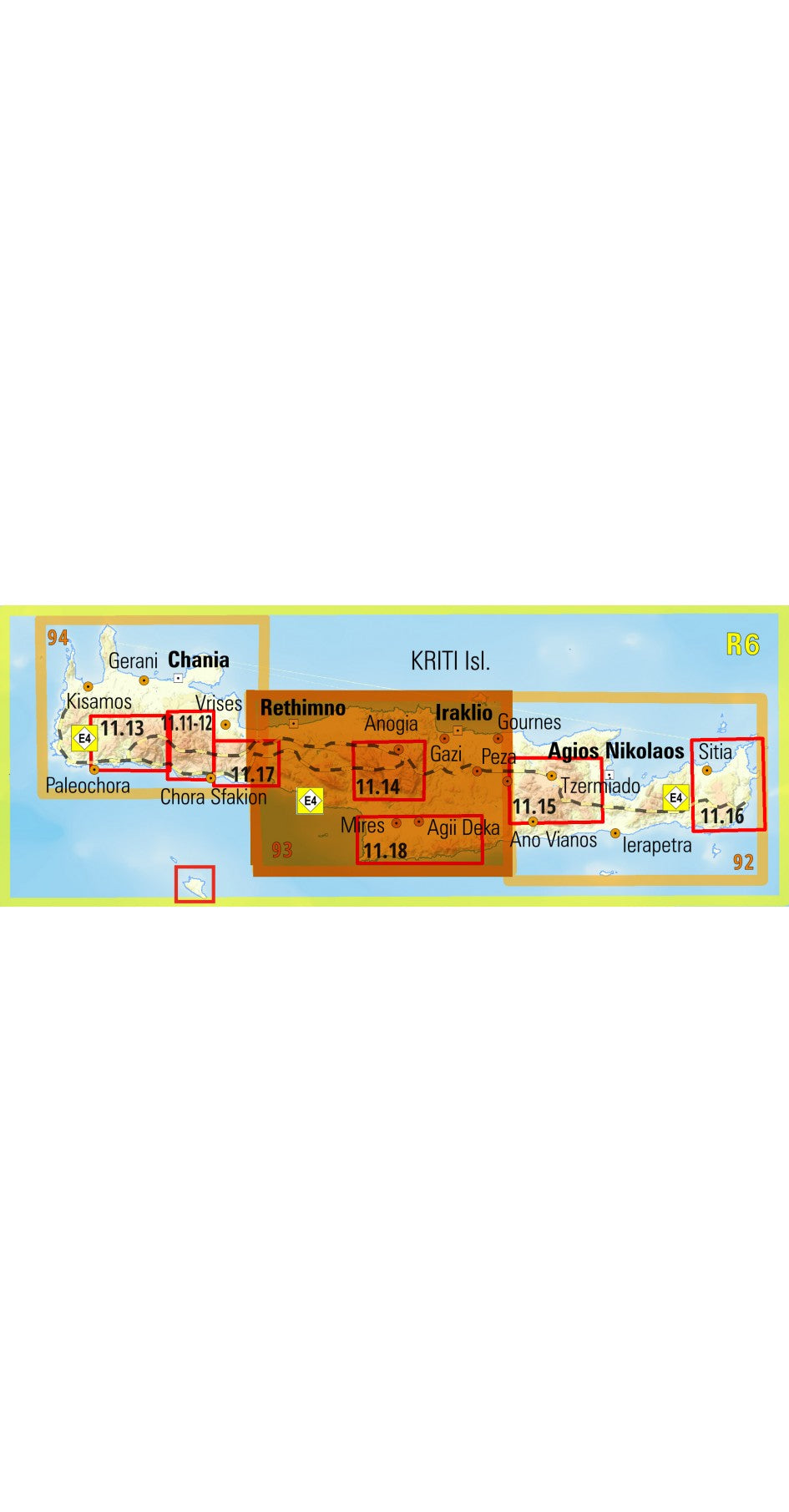 Wandelkaart Topo 100 Crete-Iraklio (93)