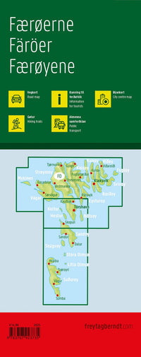 Toeristenkaart Føroyar - Færøerne - Färöer 1:100.000