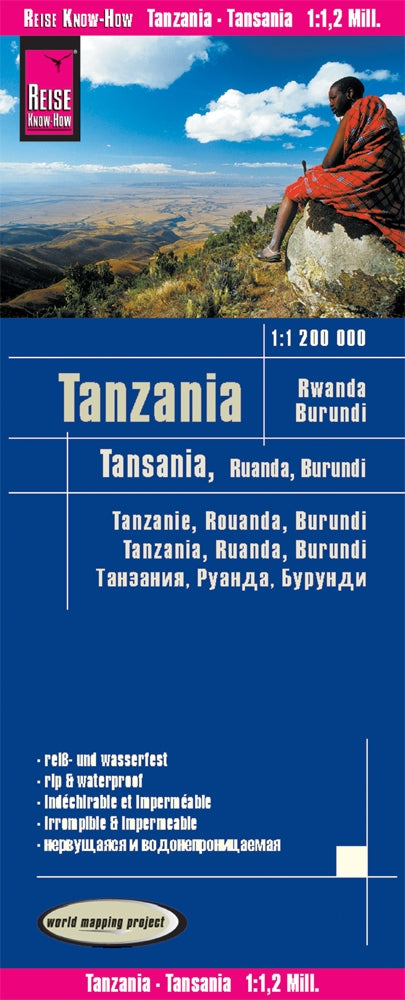 Wegenkaart Tanzania/Rwanda/Burundi 1:1.200.000  9.A 2019