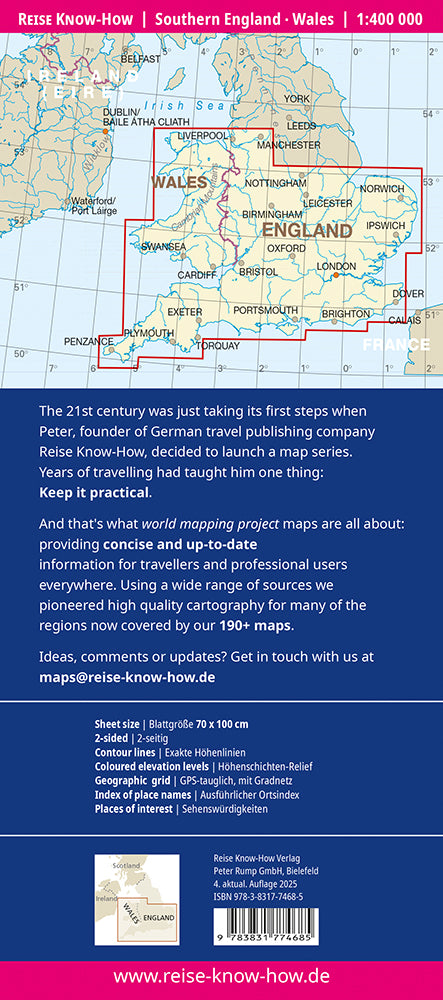Wegenkaart Southern England/Wales 1:400.000 5.A  2025