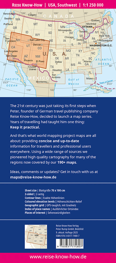Landkaart USA-7 Southwest 1:1,25 mil. 8.A 2025