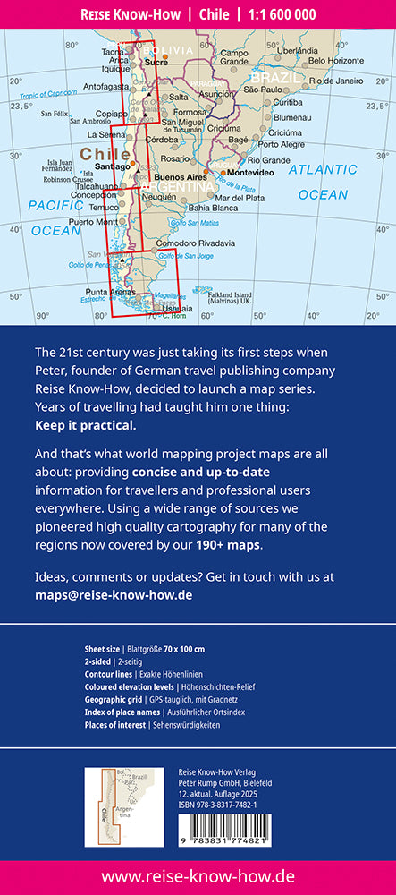 Landkaart Chile-Chili 1:1 600.000 12.A 2025