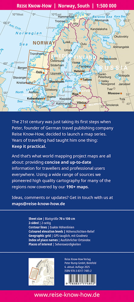 Landkaart Norway South 1:500.000 6.A 2025
