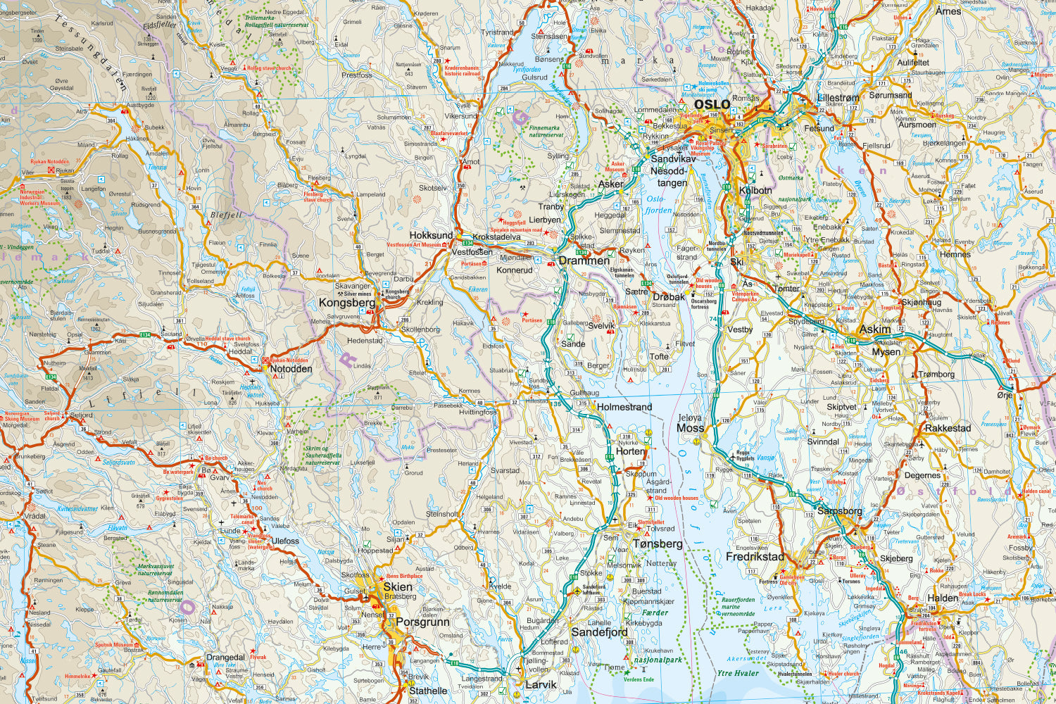 Landkaart Norway South 1:500.000 6.A 2025