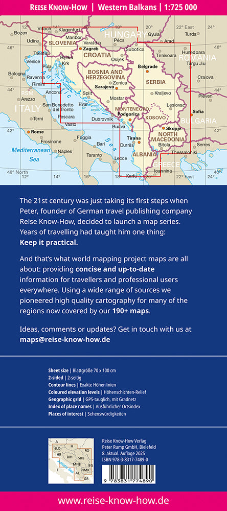 Landkaart Western Balkans 1:725.000 8.A 2025
