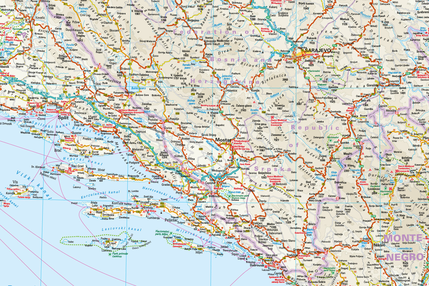 Landkaart Western Balkans 1:725.000 8.A 2025