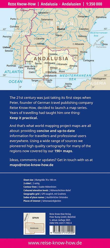 Landkaart Andalusia-Andalusien 1:350.000 5.A 2025