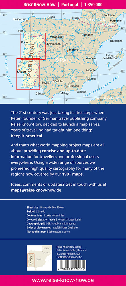 Wegenkaart Portugal 1:350.000  8.A 2025