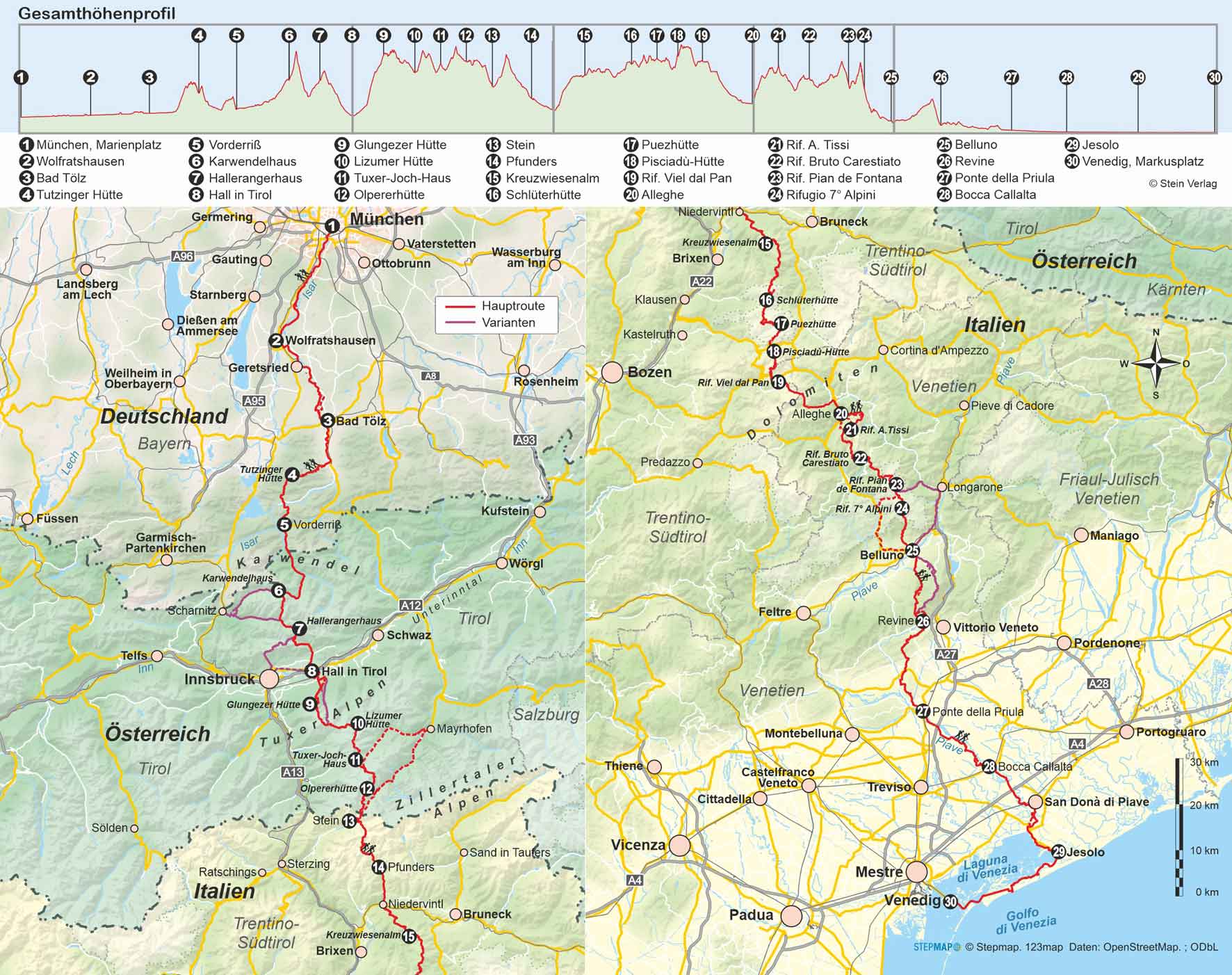 Wandelgids München-Venedig über die Alpen in 28 Etappen (270)