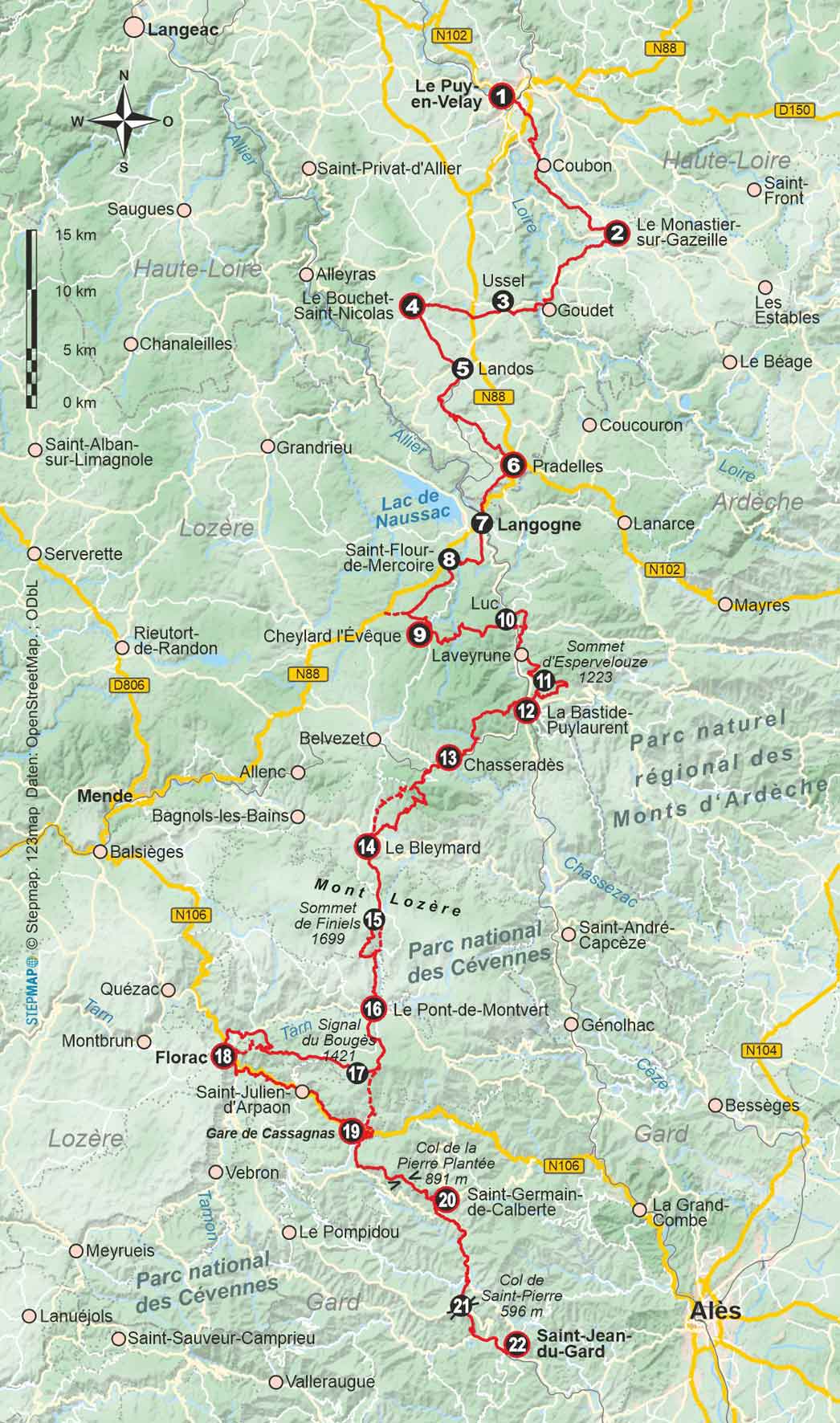Wandelgids Frankreich: Cevennen Stevensonweg GR70 (275)