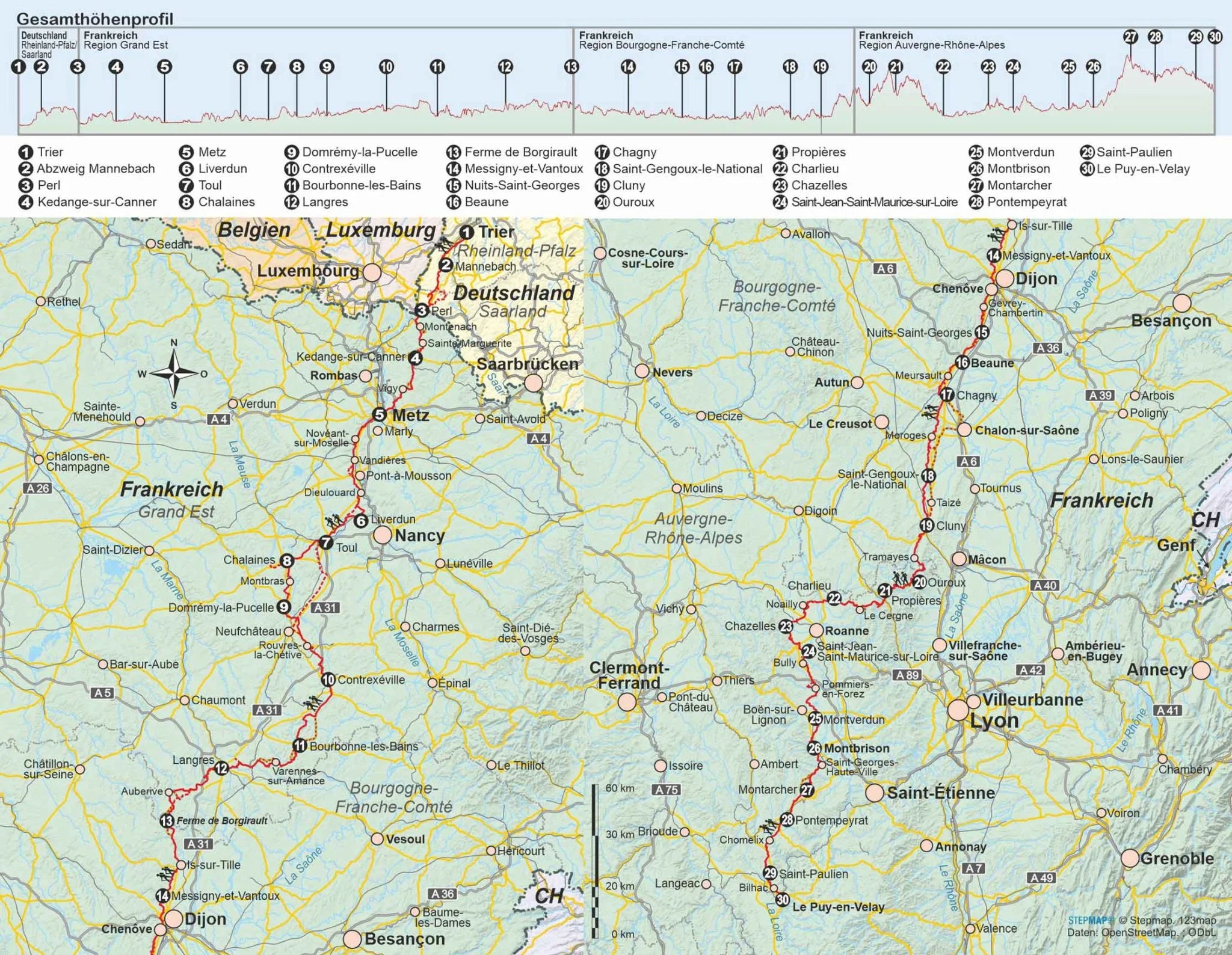 Wandelgids  Jakobsweg Trier - Le Puy  (211) 4.A 2024