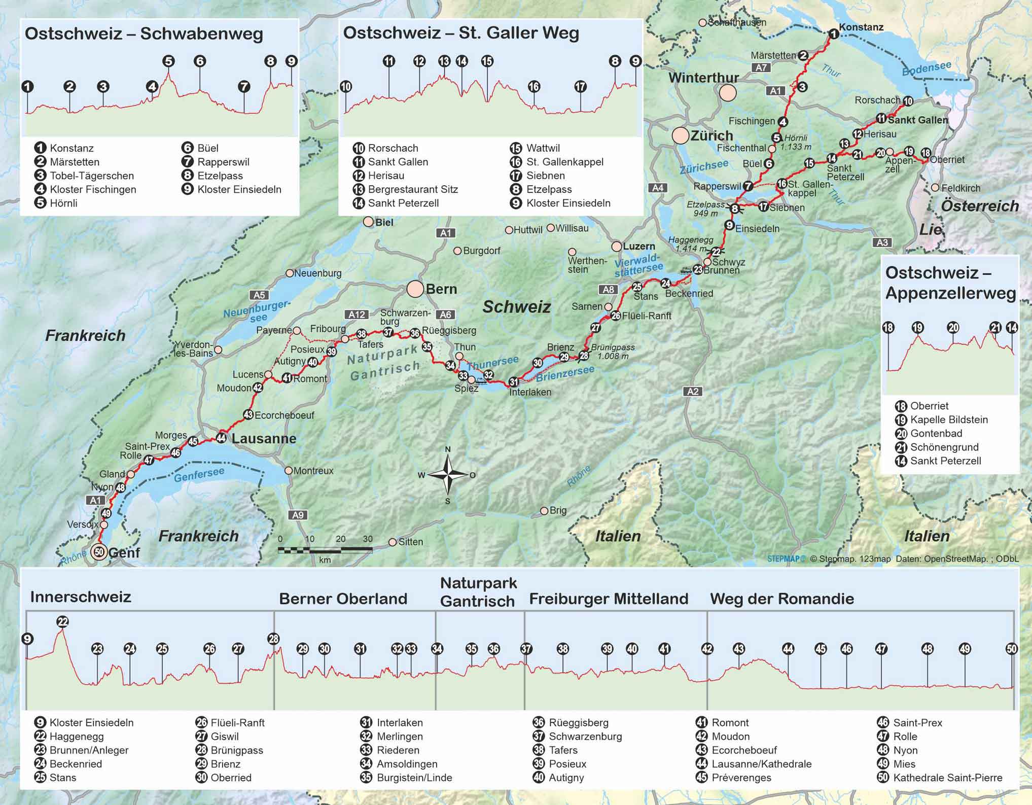 Wandelgids Zwitserland: Jakobsweg vom Bodensee zum Genfersee (117) 13.A 2025