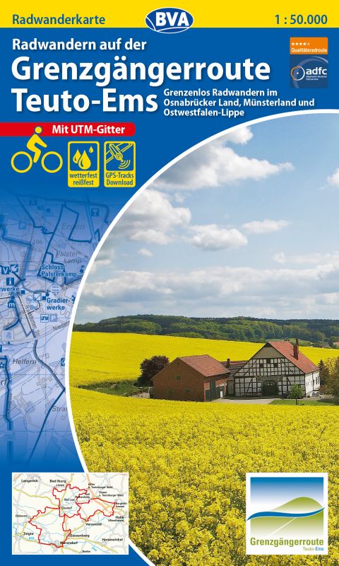 Fietskaart Grenzgängerroute Teuto-Ems 1:50.000