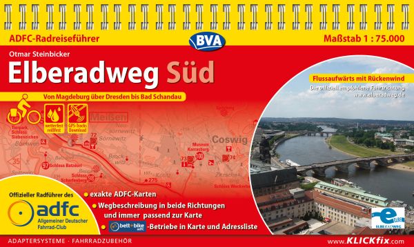 Fietsgids BVA-ADFC Elberadweg Süd 1:75 000 (2.A 2017)