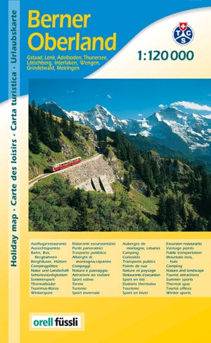 Urlaubskarte Berner Oberland 1:120.000