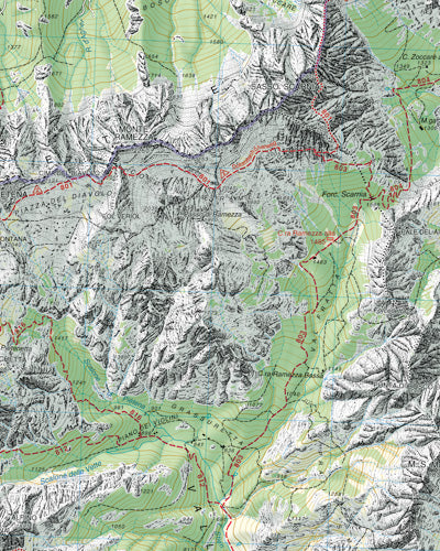 Wandelkaart Tabacco Alpi Feltrine Le Vètte - Cimònega