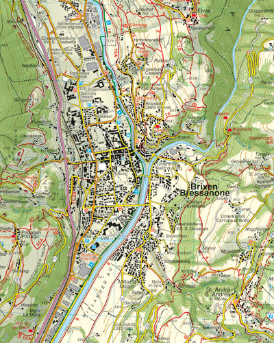 Wandelkaart Dolomiten Blad 030 - Brixen-VillnÃ¶ssertal / Bressanone-Val di Funes (GPS) 2018