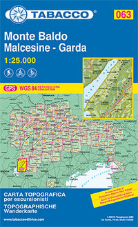 Wandel- fietskaart Monte Baldo Malcesine - Garda  Blad 063 / 1:25.000 (GPS)