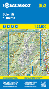 Wandelkaart Dolomiten Blad 053 Dolomiti di Brenta 1:25.000