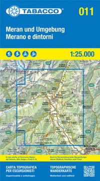 Wandelkaart Dolomiten Blad 011 - Meran und Umgebung 1:25.000