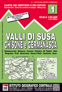 Wandelkaart Italiaanse Alpen Blad 1 - Valle di Susa 1:50.000