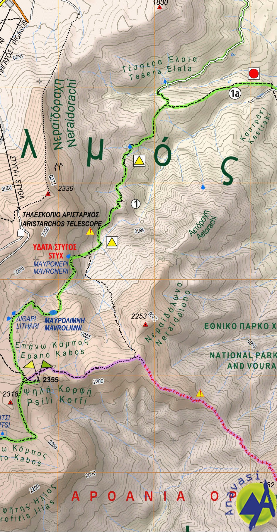 Wandelkaart Topo 30 Mt. Chelmos-Vouraikos  (8.2)