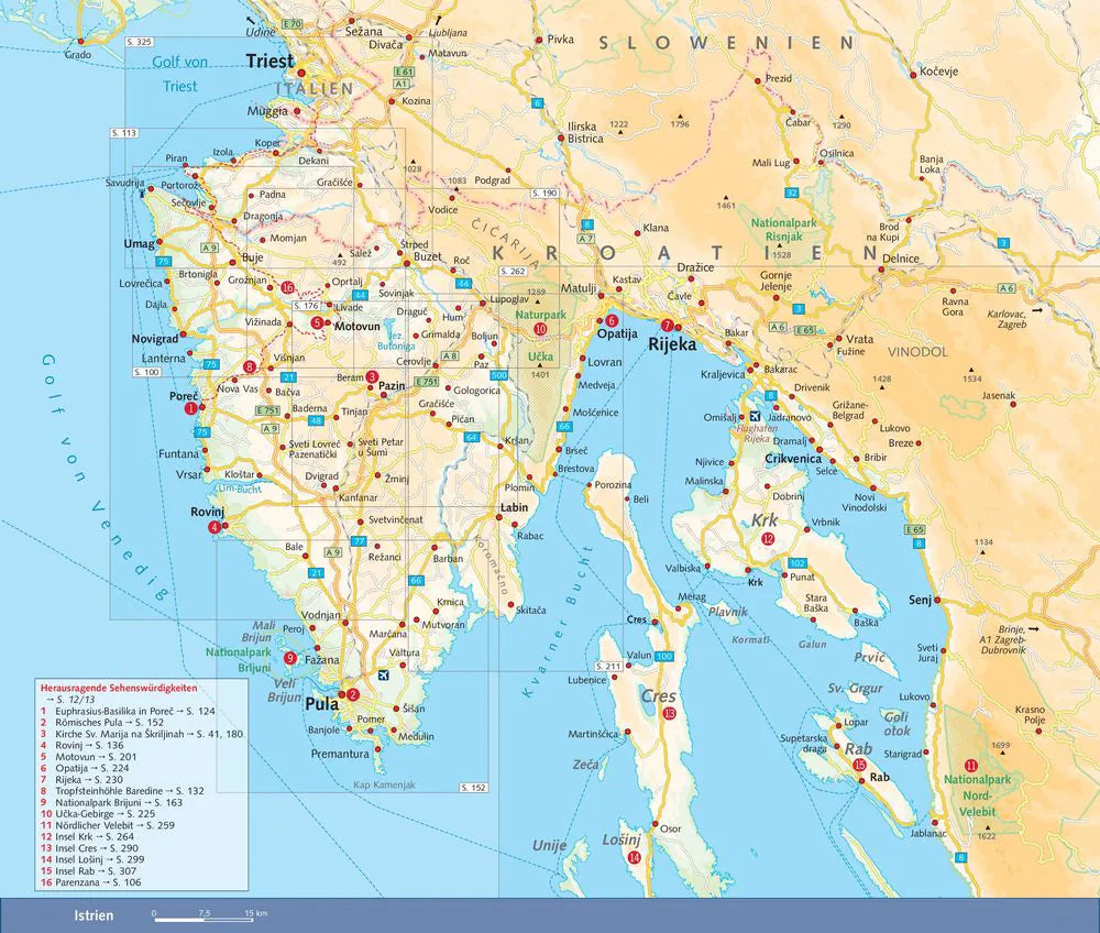 Reisgids Istrien - Kvarner Bucht / Mit Piran, Izola und Koper