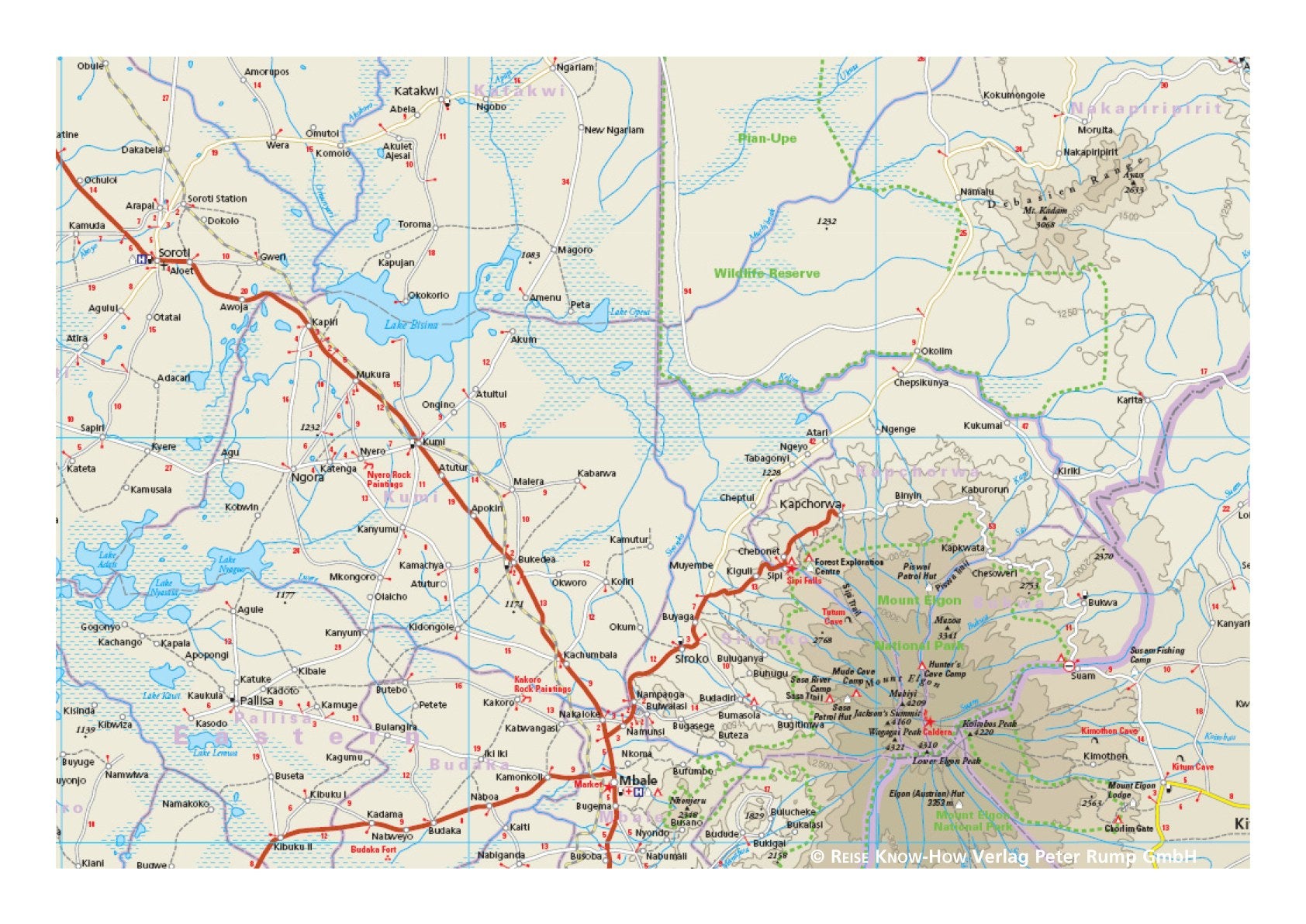 Wegenkaart Uganda 1:600.000  5.A 2019