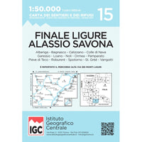 Wandelkaart Italië: Blad 15 - Finale Ligure, Alassio, Savona 1:50.000
