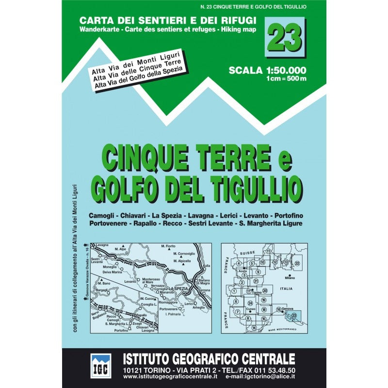 Blad 23 - Cinque Terre e Golfo del Tigullio 1:50 000