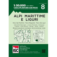 Blad 8 - Alpi Maritime e Liguri 1:50.000