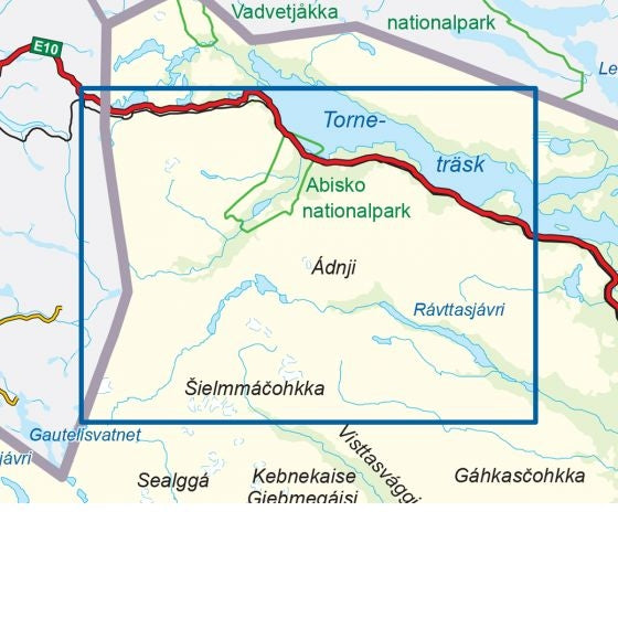 Fjällkartan Kungsleden-Abisko Turkart-Hiking Map 1:50.000