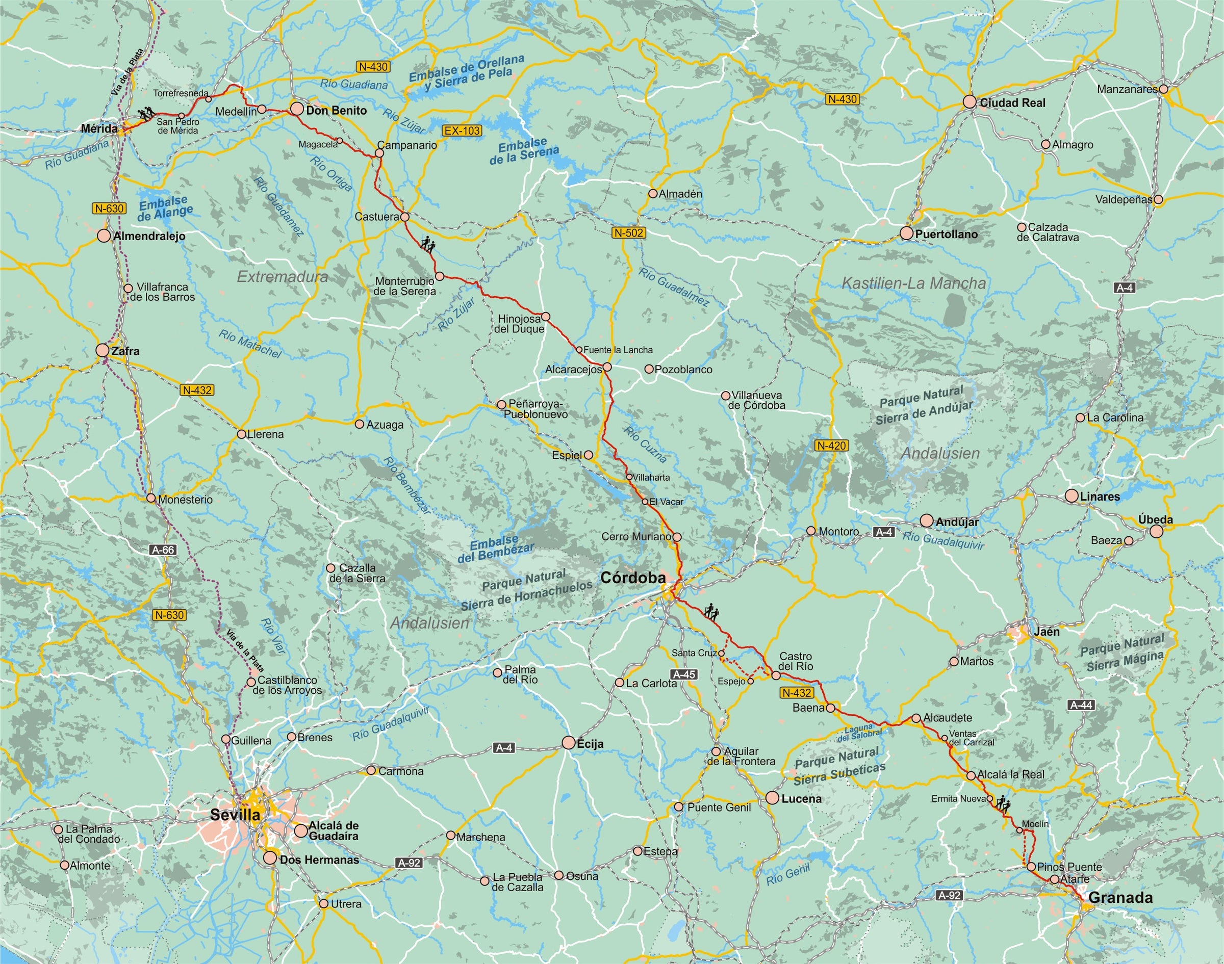 Wandelgids Spanien: Mozarabischer Jakobsweg von Granada nach Mérida   (227) 2.A 2017