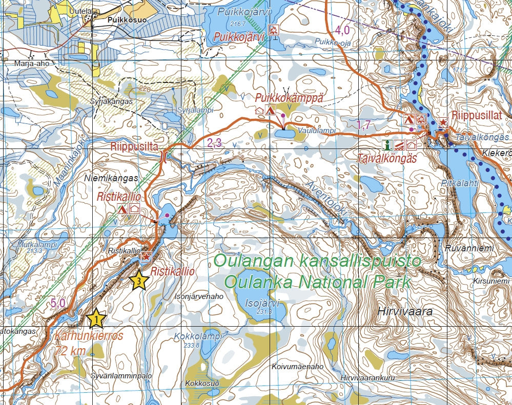 Outdoor Map Ruka Oulanka Karhunkierros 1:50.000 | 1:25.000