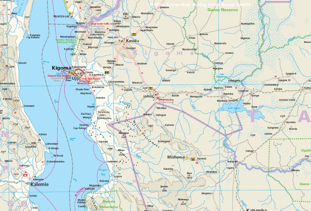 Wegenkaart Tanzania/Rwanda/Burundi 1:1.200.000  9.A 2019