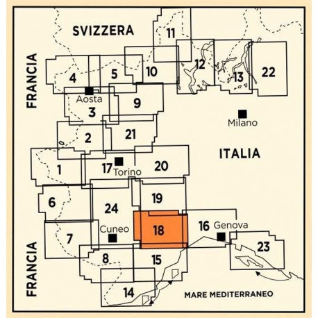 Blad 18 - Langhe 1:50.000