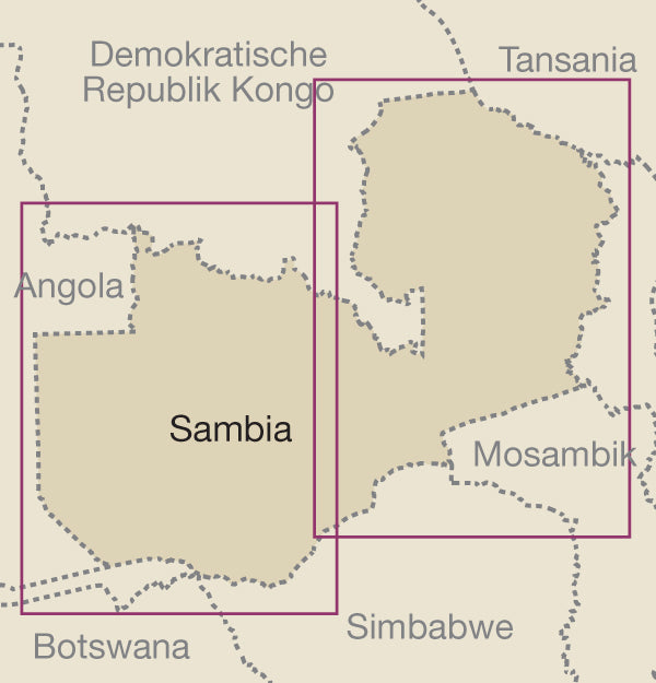 Landkaart Sambia 1:1.000.000  3.A 2017