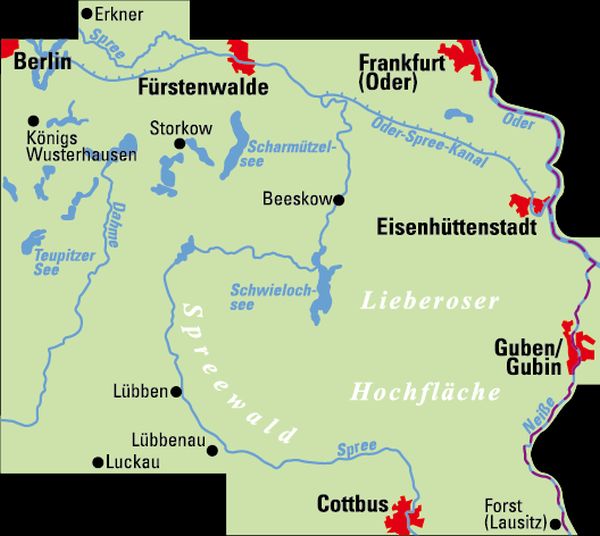 BVA-ADFC Regionalkarte Spreewald/Berliner Seengebiet 1:75.000 4.A 2019