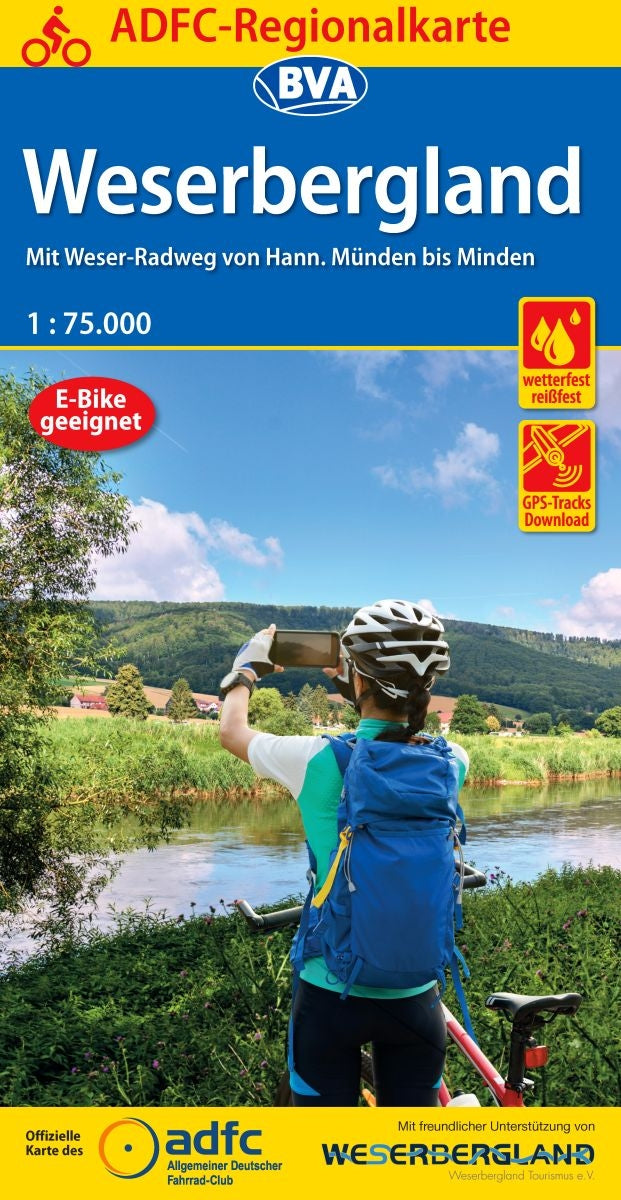 Fietskaart ADFC Regionalkarte Weserbergland 1:75.000