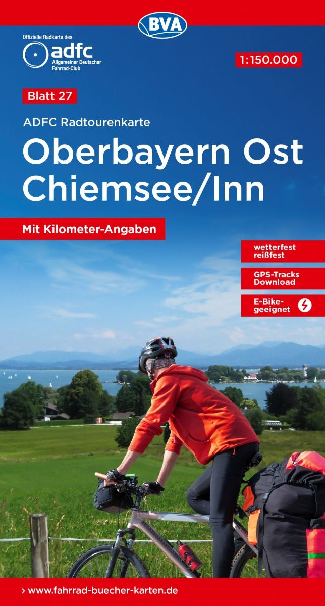 Fietskaart ADFC Radtourenkarte 27 Oberbayern Ost - Chiemsee/Inn 1:150.000